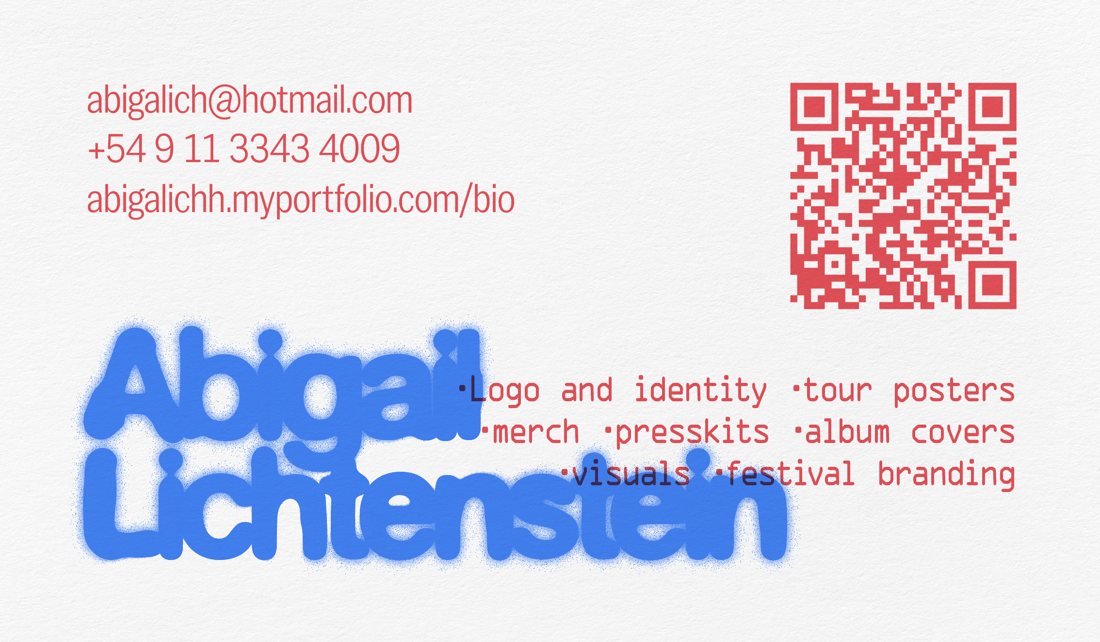 Business card back: Abigail Lichtenstein, contact details and services